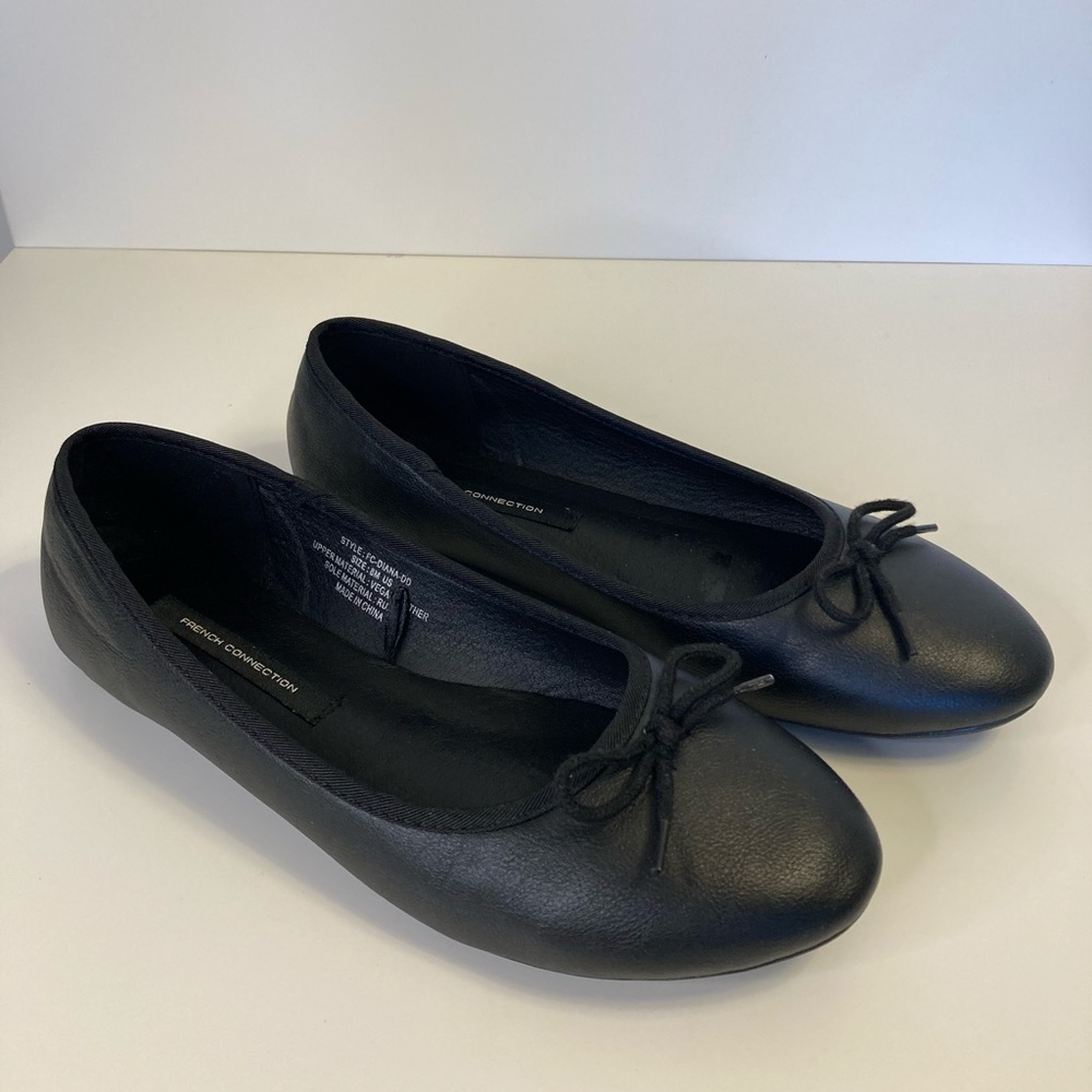 French Connection ballerina flats, size 8, black color